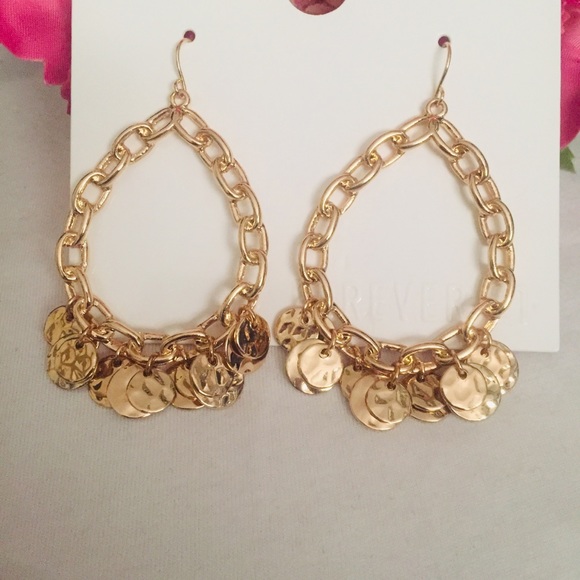 NWT Forever21 Goldtone Dangle Earrings - Picture 4 of 6